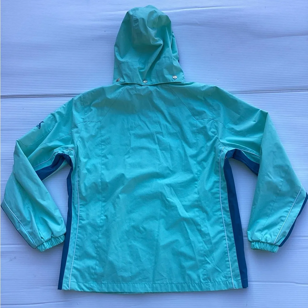 ZeroXposur Women's Aqua‎ Blue Hooded Rain Jacket Windbreaker Size S